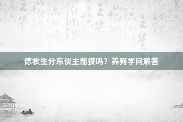 德牧生分东谈主能摸吗？养狗学问解答